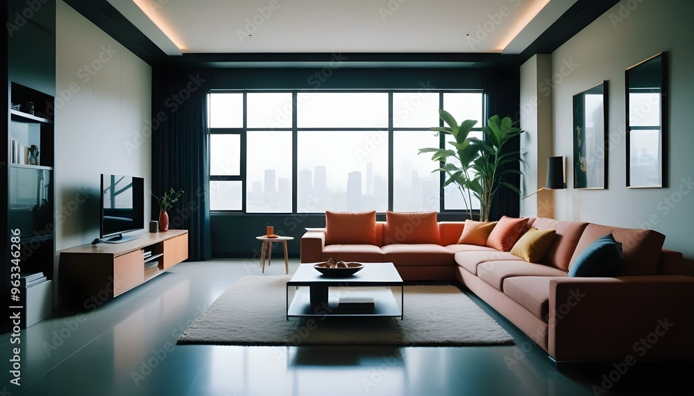 Fototapeta premium Photo interior modern design room 3d illustration