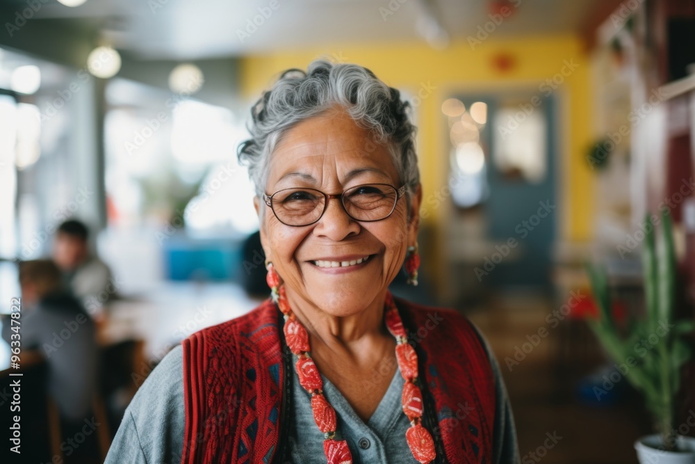Smiling portrait of a happy senior Mexican woman in nursing home Smiling portrait of a happy senior Mexican woman in nursing home