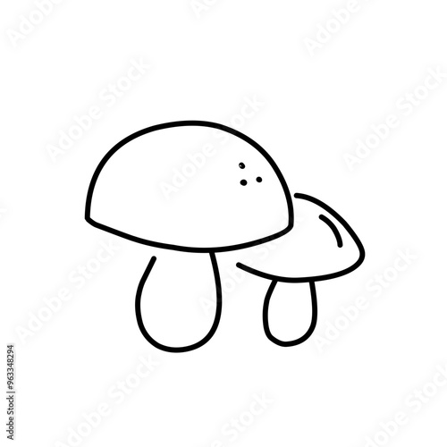 Mushrooms Drawings Vector Illustrations