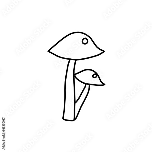 Mushrooms Drawings Vector Illustrations
