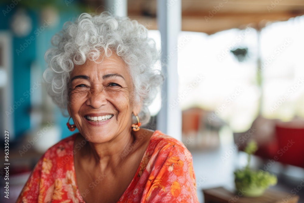 Smiling portrait of a happy senior Mexican woman in nursing home Smiling portrait of a happy senior Mexican woman in nursing home