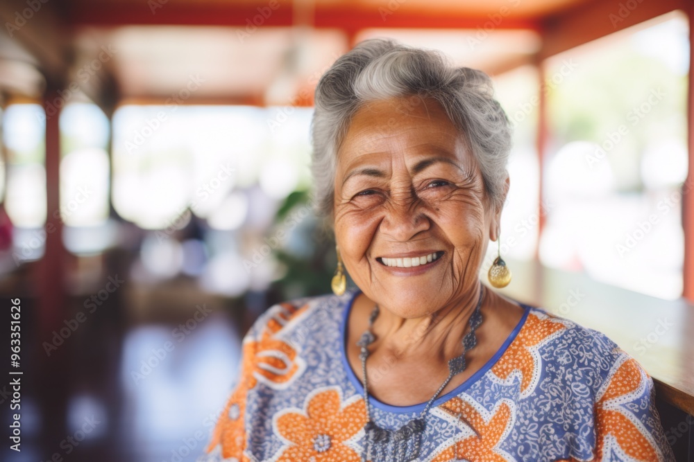 Smiling portrait of a happy senior Mexican woman in nursing home Smiling portrait of a happy senior Mexican woman in nursing home