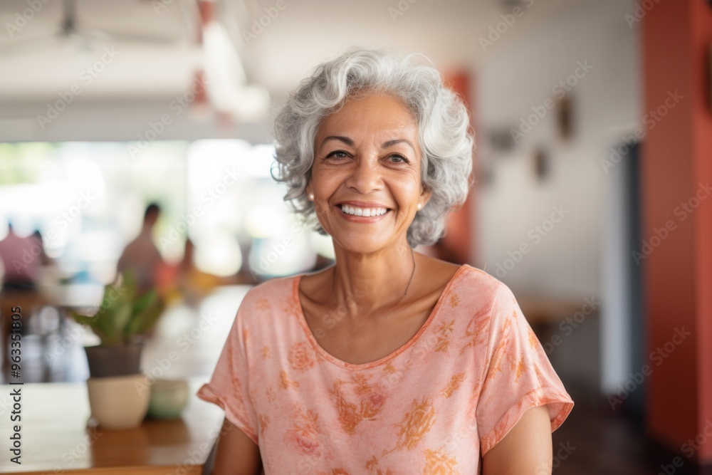Smiling portrait of a happy senior Mexican woman in nursing home Smiling portrait of a happy senior Mexican woman in nursing home