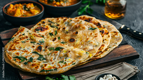 Aloo copy space Gobi Paratha