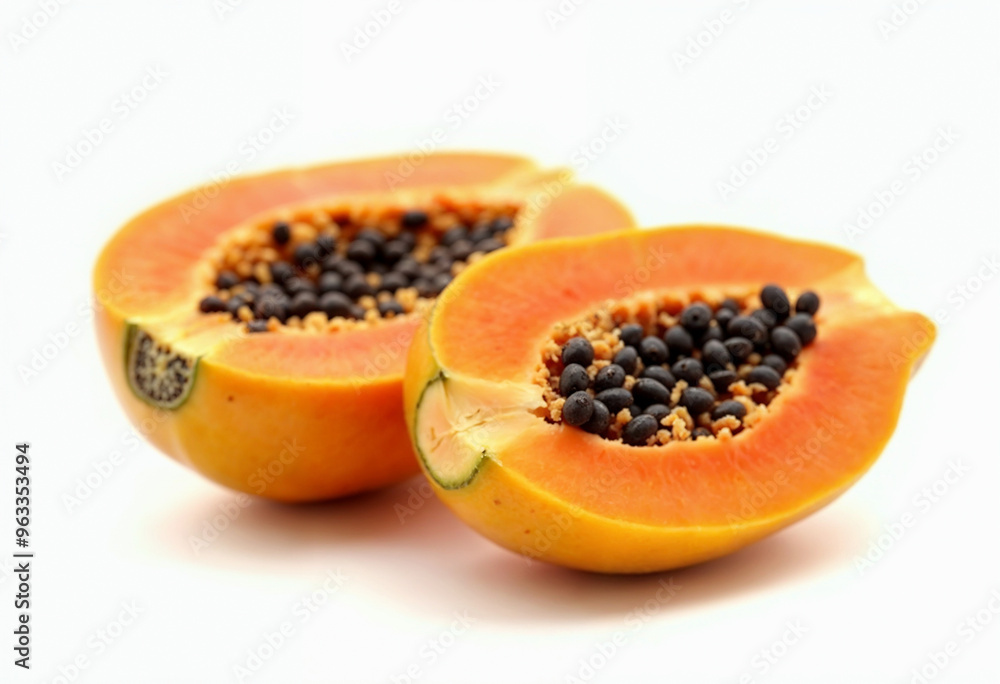 papaya on white papaya on white