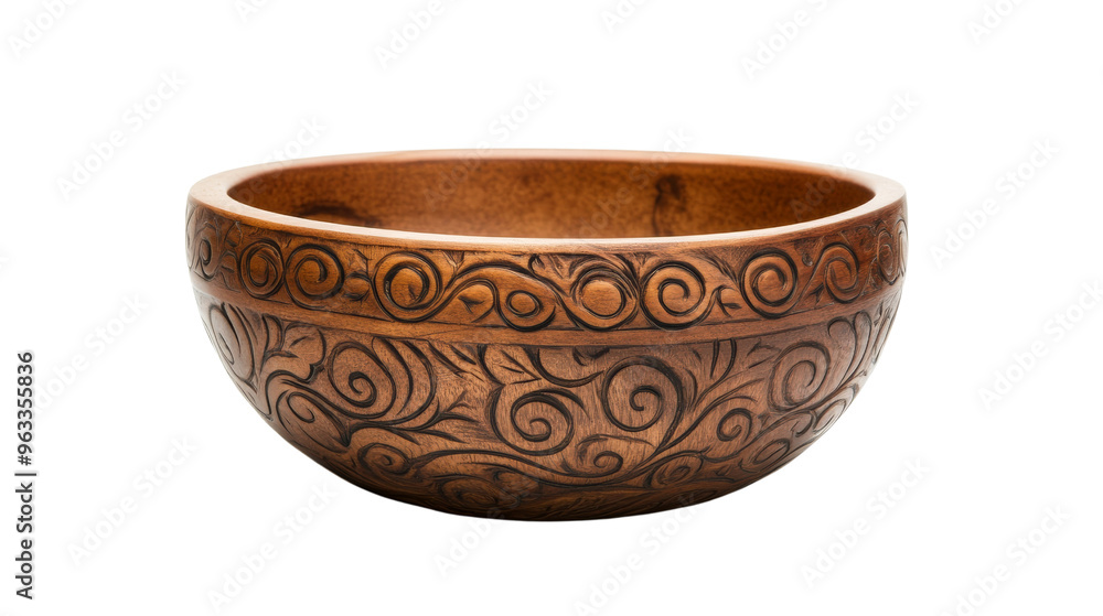 Wooden Bowl with Intricate Carved Design. Wooden Bowl with Intricate Carved Design.