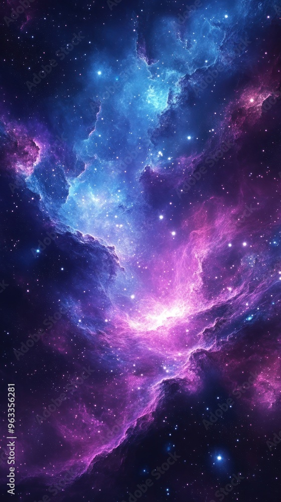 A Vibrant Cosmic Nebula with Swirling Clouds of Gas and Dust