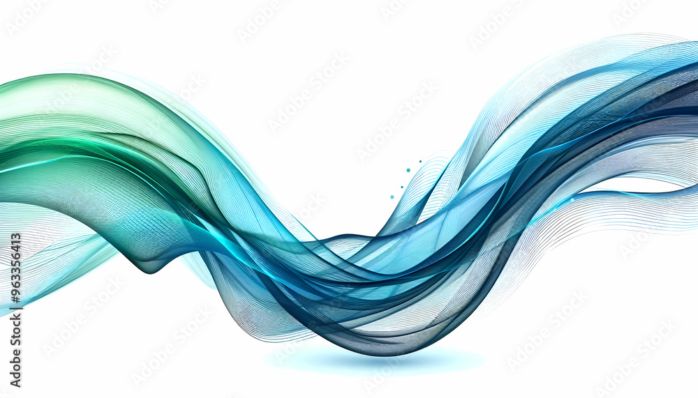 Fototapeta premium abstract stylish blue flowing waves design on white background