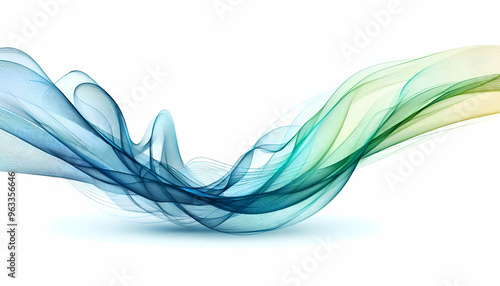abstract stylish blue flowing waves design on white background