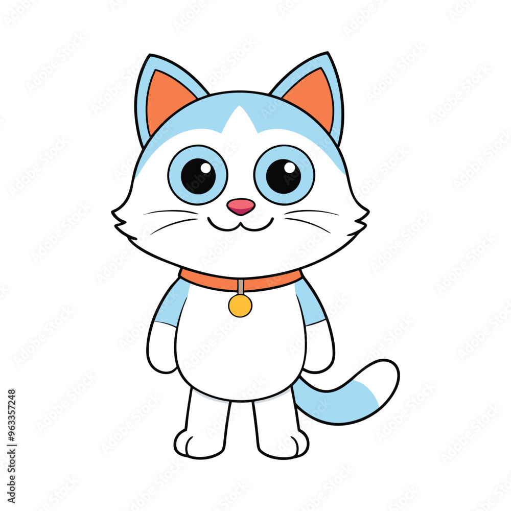 Obraz premium Cat cartoon vector illustration style design