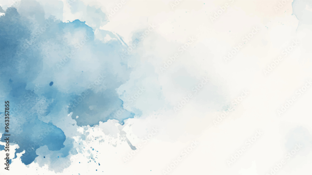 Fototapeta premium Abstract watercolor aesthetic horizontal background. Hand drawn vector splatter texture. Brush stroked painting pastel color watercolour