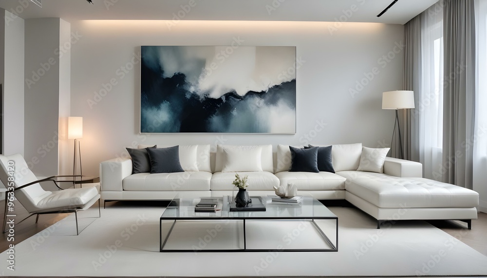 Fototapeta premium Photo interior modern design room 3d illustration