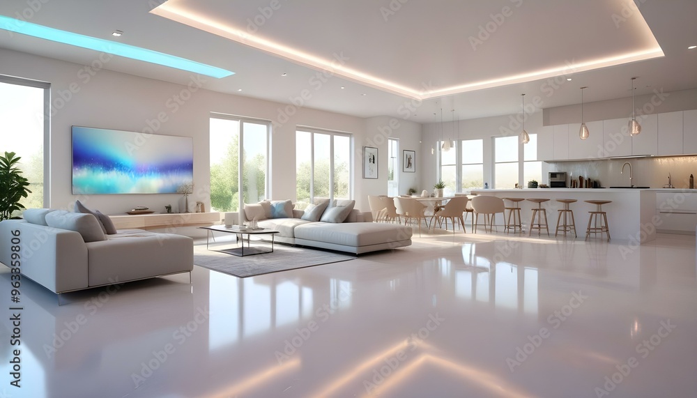 Photo interior modern design room 3d illustration Photo interior modern design room 3d illustration