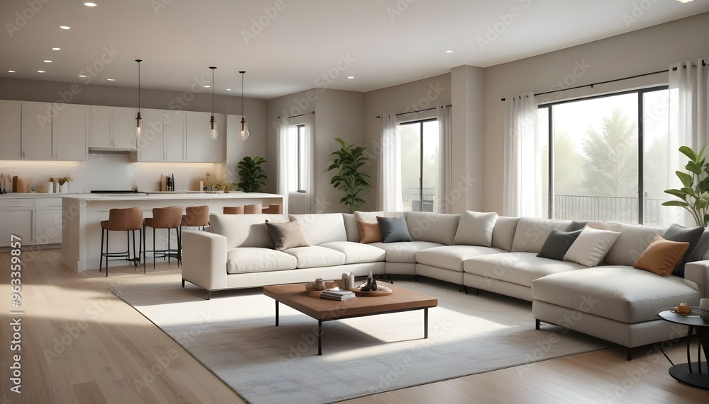 Photo interior modern design room 3d illustration Photo interior modern design room 3d illustration