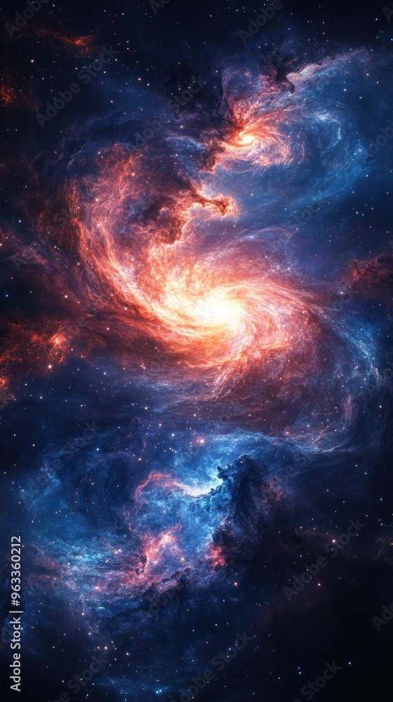 Fototapeta premium A Swirling Nebula in a Starry Sky