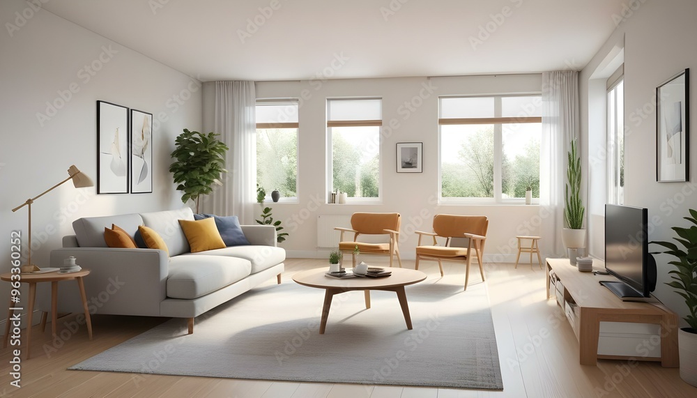 Fototapeta premium Photo interior modern design room 3d illustration