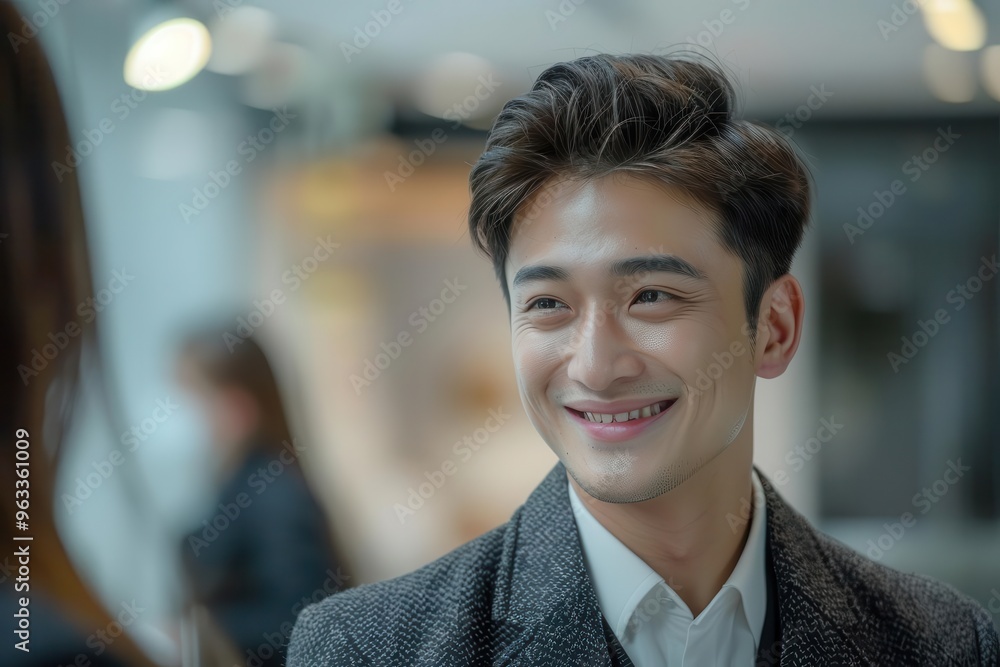 A businessman displaying affection, warmly shaking hands with a team member in a modern office with a blank background, closeup shot, soft lighting A businessman displaying affection, warmly shaking hands with a team member in a modern office with a blank background, closeup shot, soft lighting