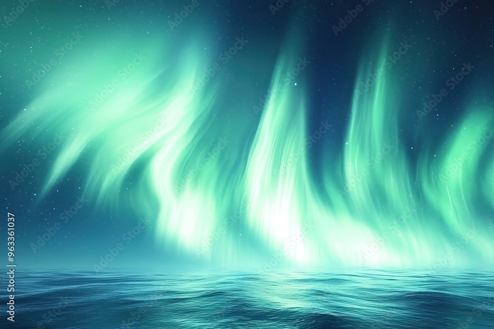 A stunning display of auroras illuminating the night sky over tranquil waters, showcasing nature's breathtaking beauty and colors. A stunning display of auroras illuminating the night sky over tranquil waters, showcasing nature's breathtaking beauty and colors.
