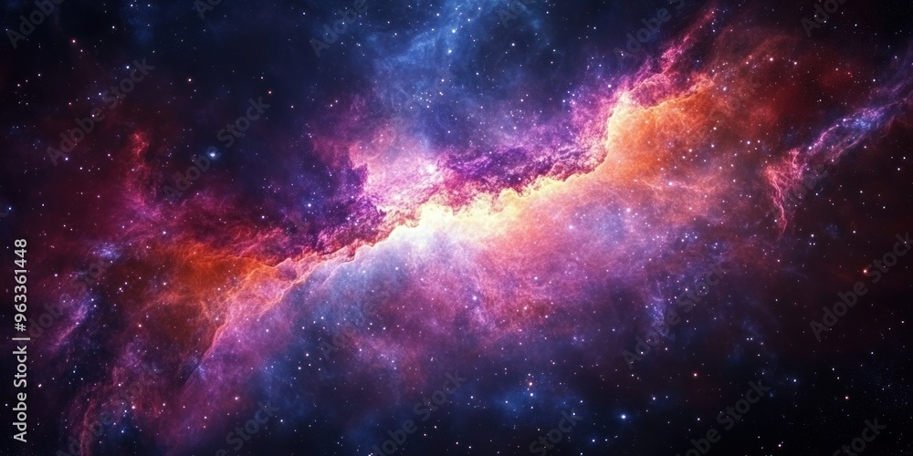 Cosmic Nebula with Vibrant Colors and Scattered Stars Cosmic Nebula with Vibrant Colors and Scattered Stars