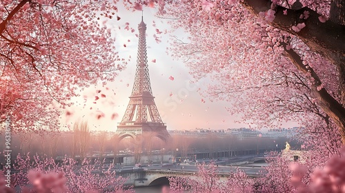 Eiffel Tower Blooming Beauty in Spring - Paris, France