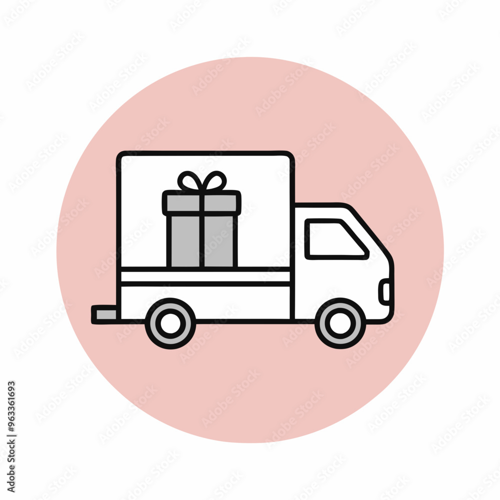 Truck icon illustration. Delivery Truck Icon. Delivery truck icon with a package , fast or free shipping services. Truck icon illustration. Delivery Truck Icon. Delivery truck icon with a package , fast or free shipping services.