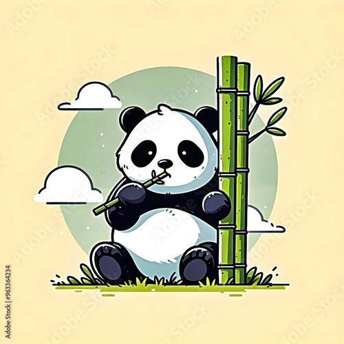 panda and bamboo photo