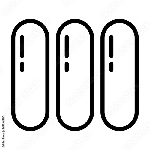 Popsicle Sticks Vector Line Icon Design