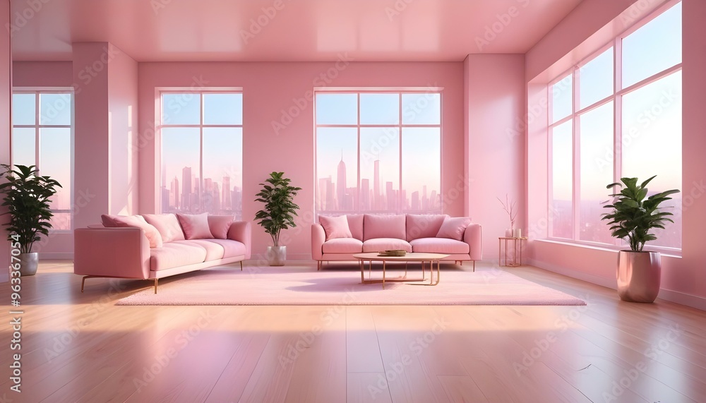 Fototapeta premium Photo interior modern design room 3d illustration