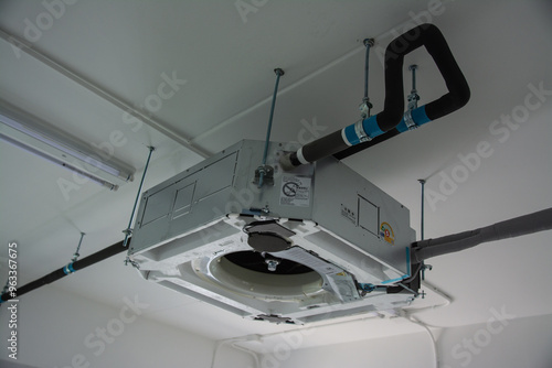 install  ceiling mounted cassette type air conditioner unit