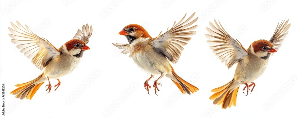 Fototapeta premium Three Birds in Flight.