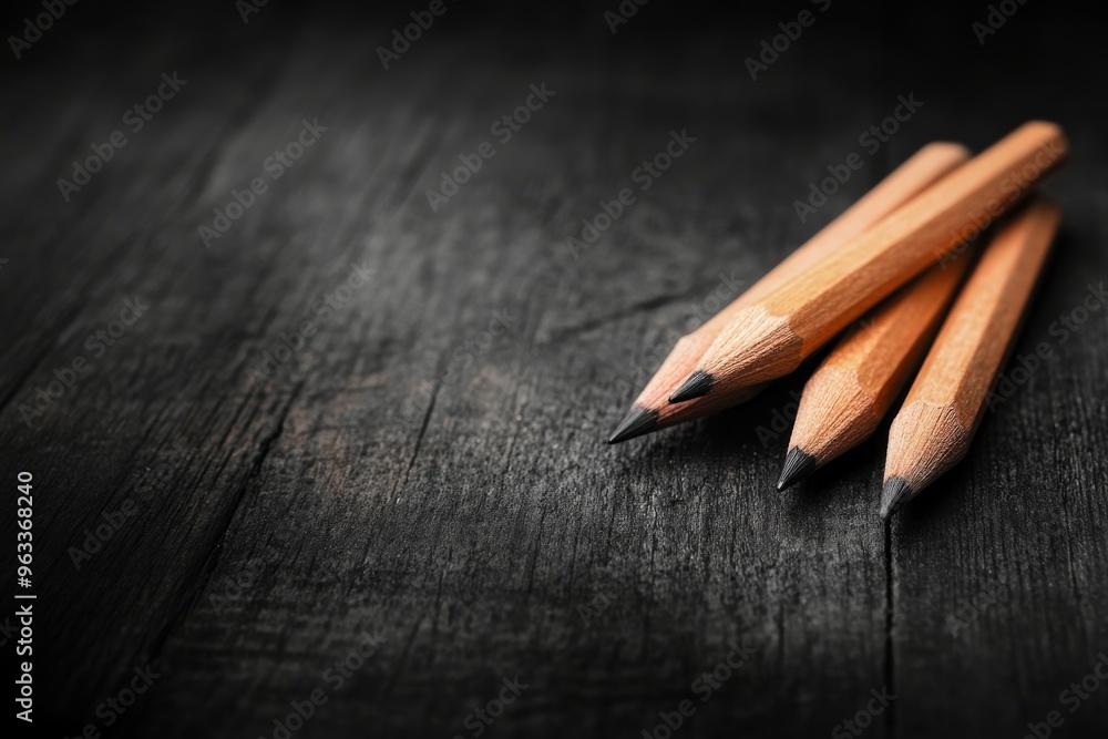 Three sharpened wooden pencils laid on a dark wooden surface, creating a minimalist and professional aesthetic. Perfect for themes of writing, education, and creativity.
Three sharpened wooden pencils laid on a dark wooden surface, creating a minimalist and professional aesthetic. Perfect for themes of writing, education, and creativity.