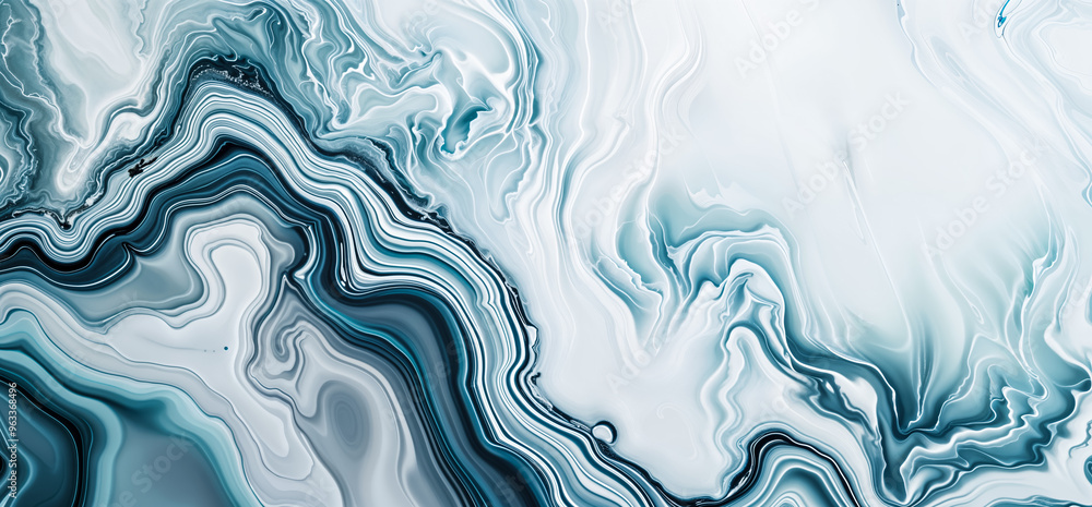 Obraz premium Blue and White Agate. Abstract Background, Ink Texture, Modern Design.