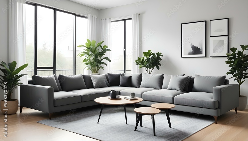 Fototapeta premium Photo interior modern design room 3d illustration