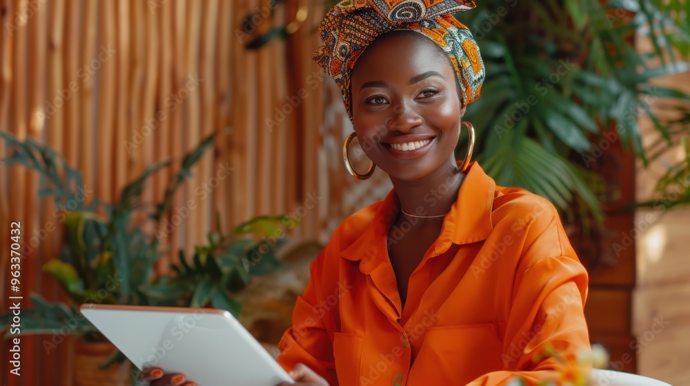 The Smiling Woman with Tablet The Smiling Woman with Tablet