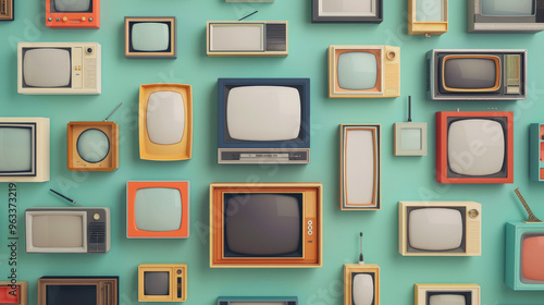 retro tv boxes cut out 