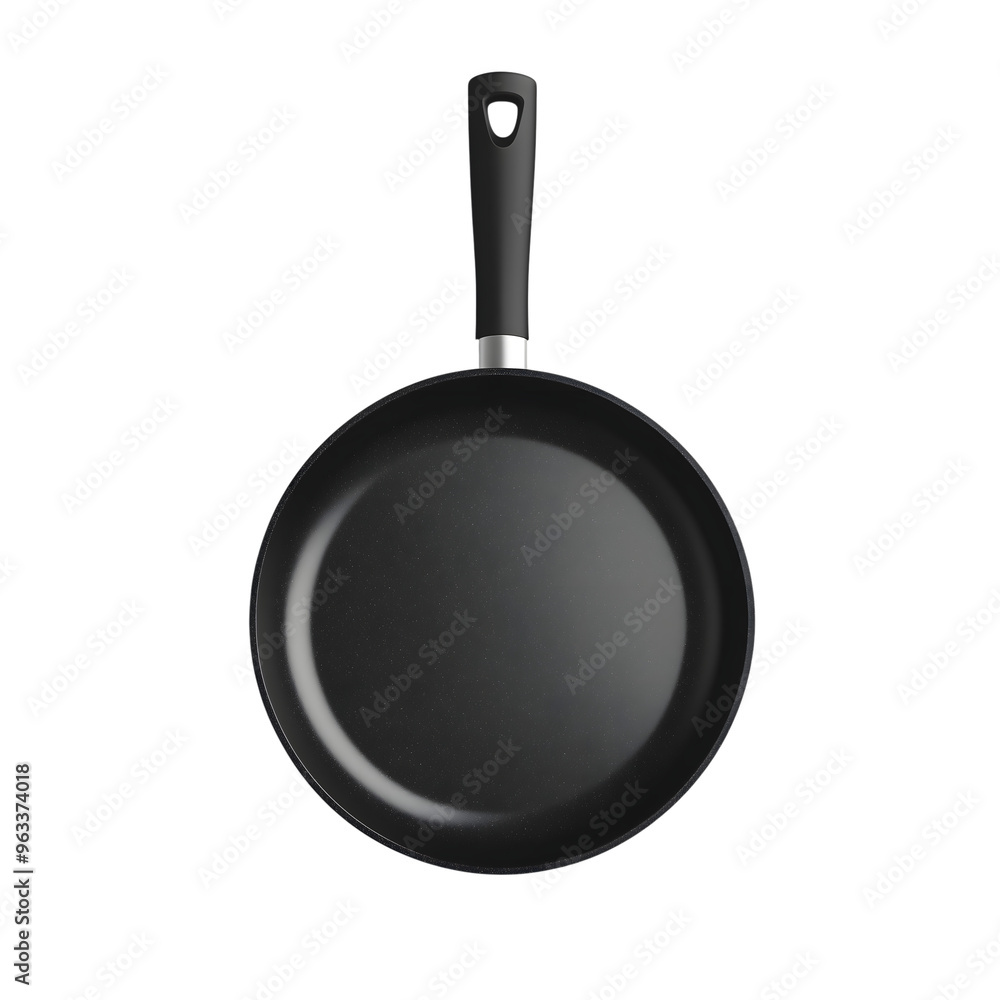 black non stick frying pan isolated on transparent background Generative Ai. black non stick frying pan isolated on transparent background Generative Ai.