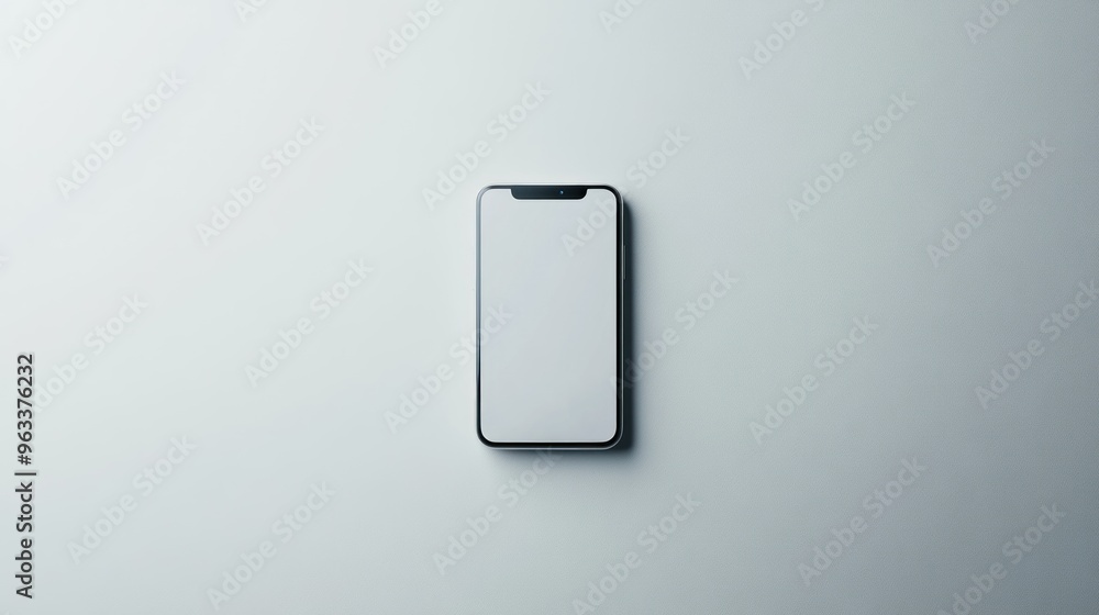 A White Smartphone with a Blank Screen Laying on a White Surface A White Smartphone with a Blank Screen Laying on a White Surface