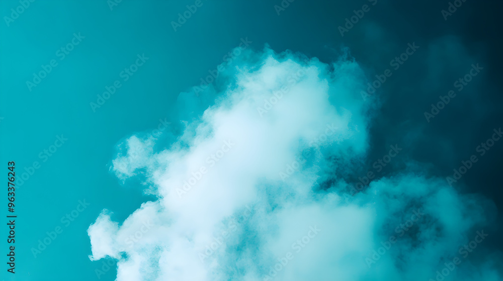 Dramatic smoke swirls softly, fading into a clear blue background, creating a serene and mystical atmosphere that captivates the viewer's imagination Dramatic smoke swirls softly, fading into a clear blue background, creating a serene and mystical atmosphere that captivates the viewer's imagination