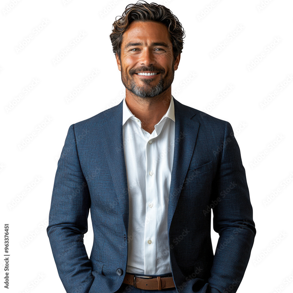 Financial Planner Man isolated on a transparent background png file no background - handsome png file