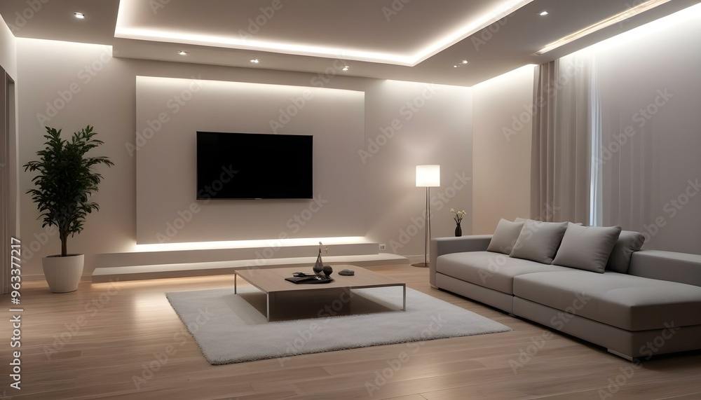 Photo interior modern design room 3d illustration Photo interior modern design room 3d illustration