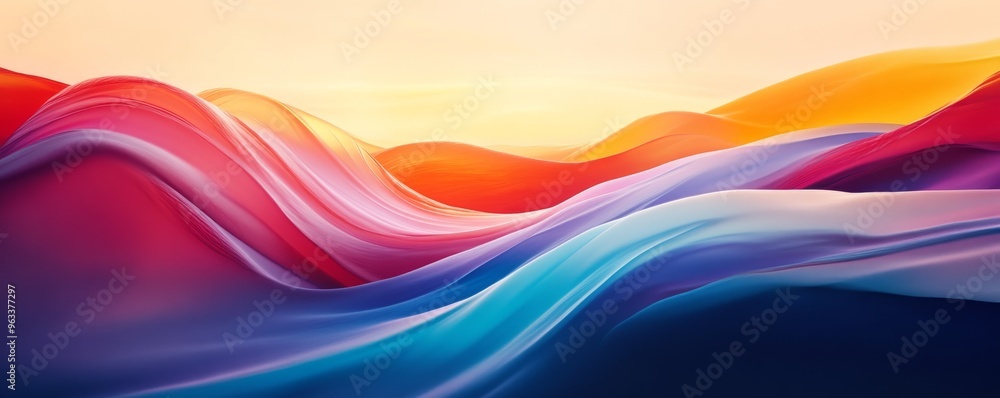 Colorful abstract landscape with flowing shapes Colorful abstract landscape with flowing shapes