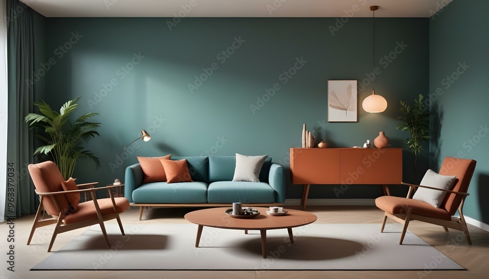 Photo interior modern design room 3d illustration Photo interior modern design room 3d illustration