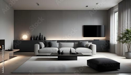 Photo interior modern design room 3d illustration