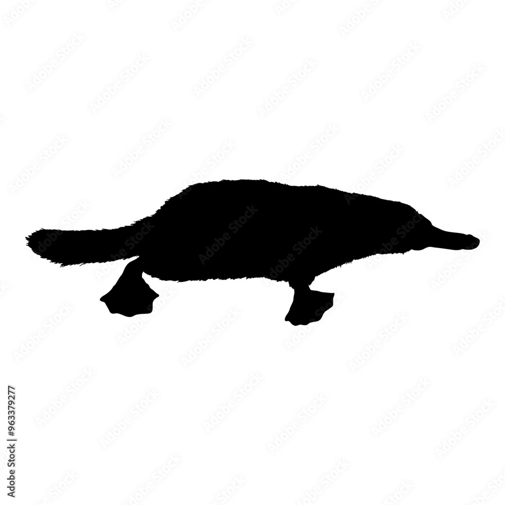 Vector Black Silhouette of Duckbill Vector Black Silhouette of Duckbill