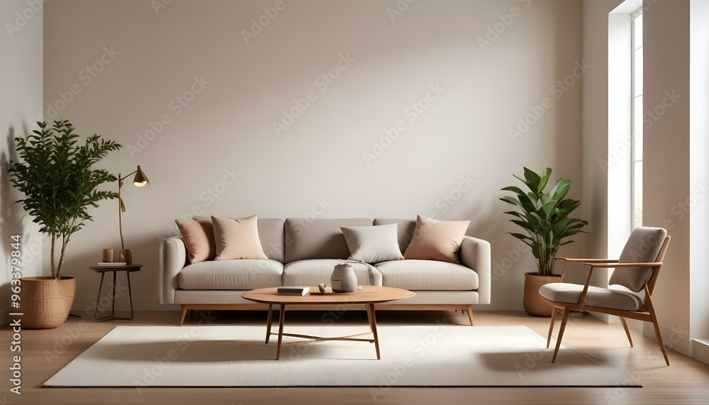 Fototapeta premium Photo interior modern design room 3d illustration