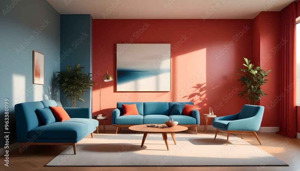 Photo interior modern design room 3d illustration Photo interior modern design room 3d illustration
