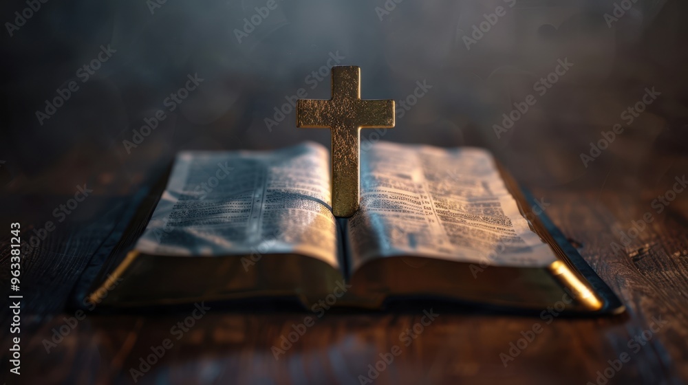 The Bible with Golden Cross The Bible with Golden Cross