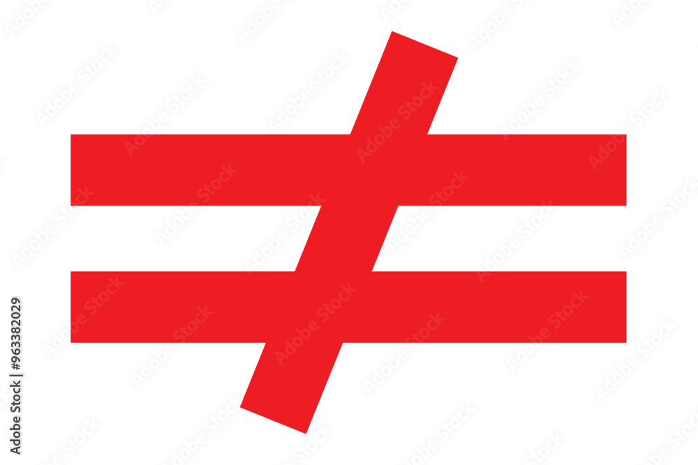 Inequality sign symbol icon vector set. Inequality sign symbol icon vector set.