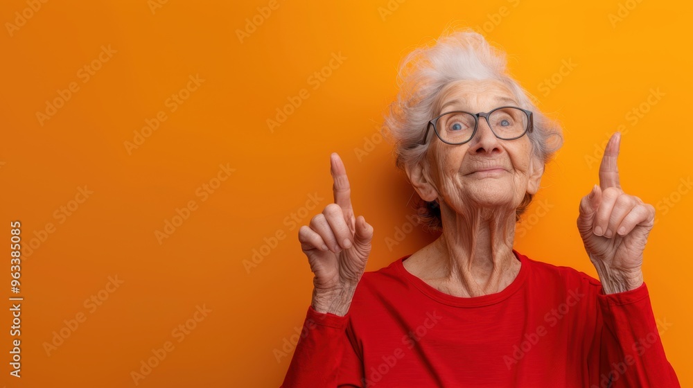 The Elderly Woman Pointing Up The Elderly Woman Pointing Up