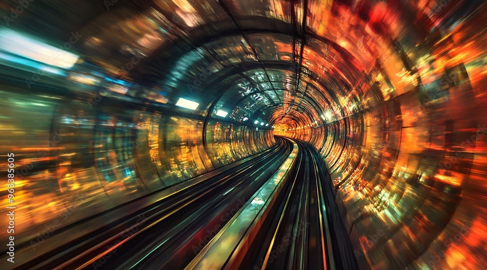 Abstract Tunnel with Motion Blur and Light Trails Abstract Tunnel with Motion Blur and Light Trails